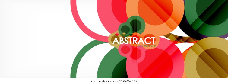 Abstract colorful geometric composition - multicolored circle background, vector illustration