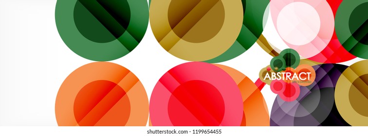Abstract colorful geometric composition - multicolored circle background, vector illustration