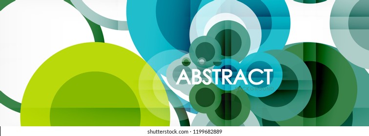 Composición geométrica coloreada abstracta - fondo de círculo multicolor, ilustración vectorial