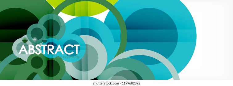 Abstract colorful geometric composition - multicolored circle background, vector illustration