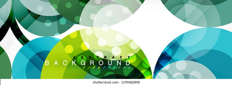 Composición geométrica coloreada abstracta - fondo de círculo multicolor, ilustración vectorial