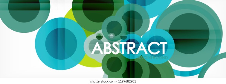 Composición geométrica coloreada abstracta - fondo de círculo multicolor, ilustración vectorial