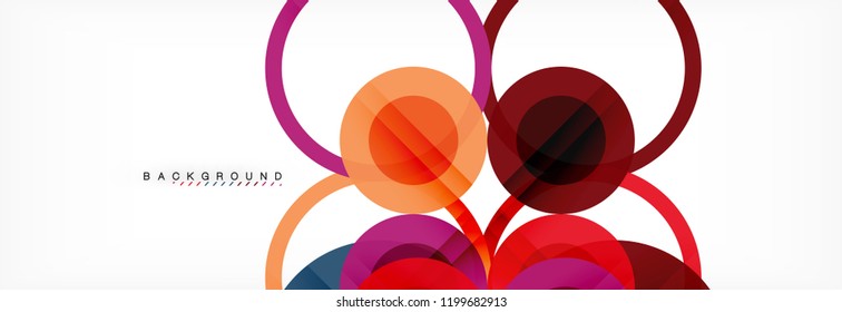 Abstract colorful geometric composition - multicolored circle background, vector illustration