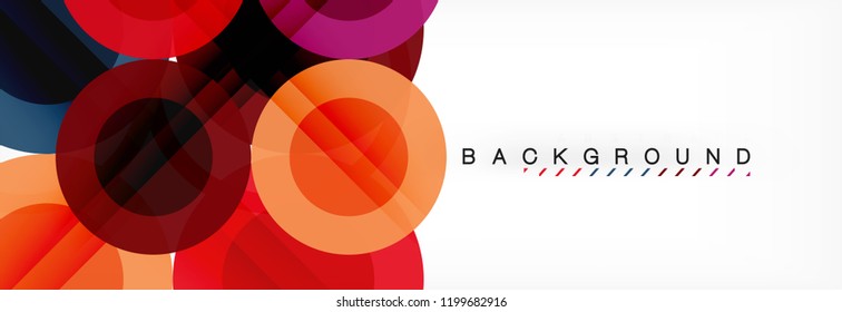 Abstract colorful geometric composition - multicolored circle background, vector illustration