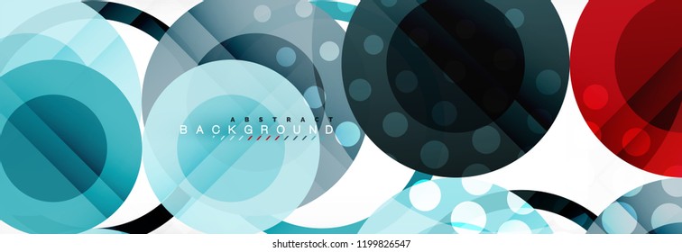 Composición geométrica coloreada abstracta - fondo de círculo multicolor, ilustración vectorial