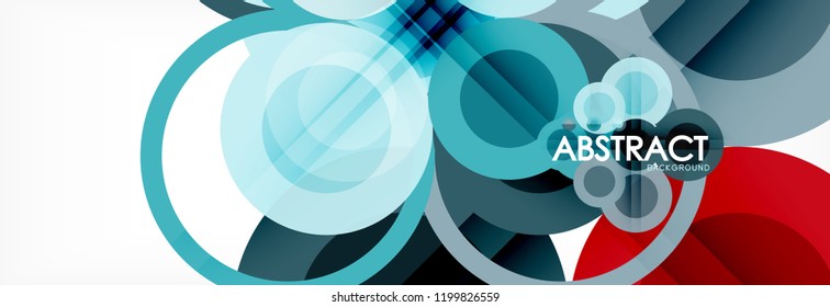 Abstract colorful geometric composition - multicolored circle background, vector illustration
