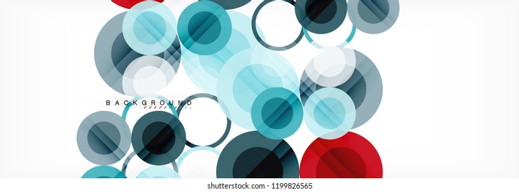 Abstract colorful geometric composition - multicolored circle background, vector illustration