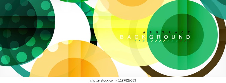 Abstract colorful geometric composition - multicolored circle background, vector illustration
