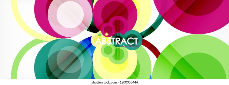 Abstract colorful geometric composition - multicolored circle background, vector illustration