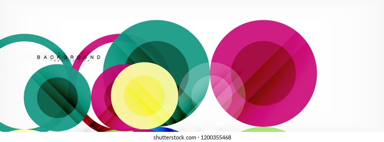Abstract colorful geometric composition - multicolored circle background, vector illustration