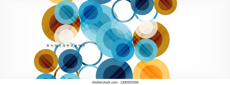 Abstract colorful geometric composition - multicolored circle background, vector illustration