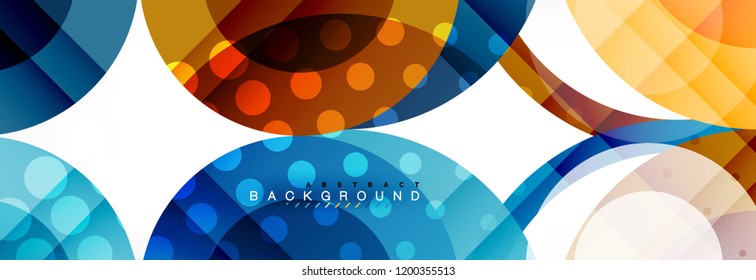 Composición geométrica coloreada abstracta - fondo de círculo multicolor, ilustración vectorial