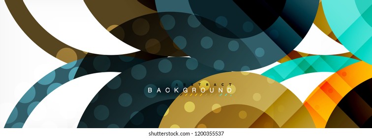 Abstract colorful geometric composition - multicolored circle background, vector illustration
