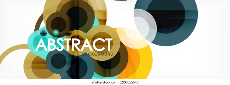 Composición geométrica coloreada abstracta - fondo de círculo multicolor, ilustración vectorial