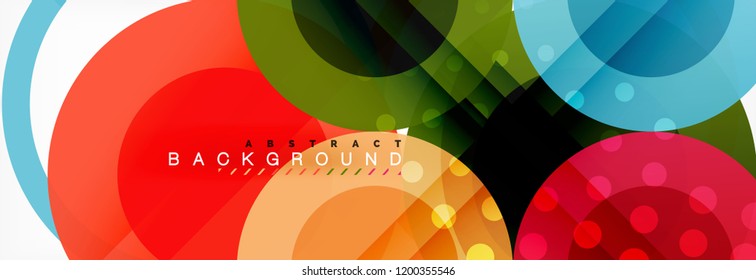 Abstract colorful geometric composition - multicolored circle background, vector illustration