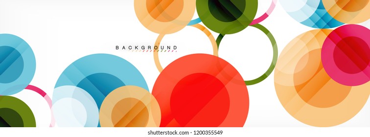 Composición geométrica coloreada abstracta - fondo de círculo multicolor, ilustración vectorial