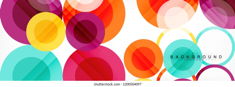 Abstract colorful geometric composition - multicolored circle background, vector illustration