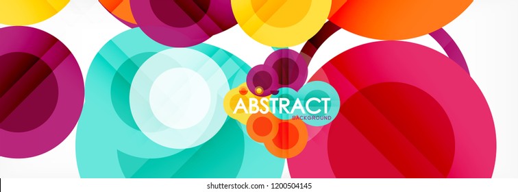 Abstract colorful geometric composition - multicolored circle background, vector illustration