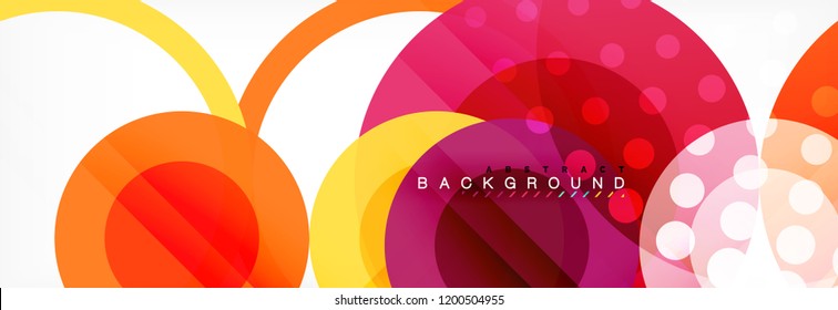 Abstract colorful geometric composition - multicolored circle background, vector illustration