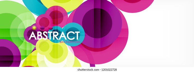 Abstract colorful geometric composition - multicolored circle background, vector illustration