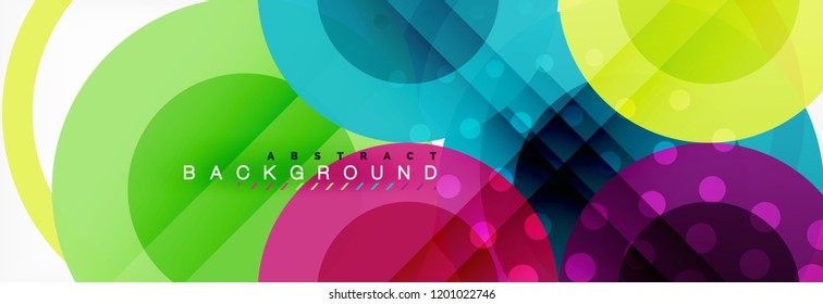 Abstract colorful geometric composition - multicolored circle background, vector illustration