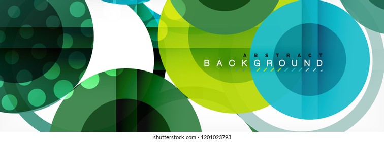 Abstract colorful geometric composition - multicolored circle background, vector illustration