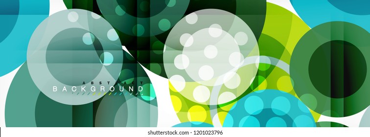 Abstract colorful geometric composition - multicolored circle background, vector illustration