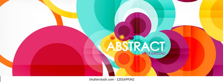 Abstract colorful geometric composition - multicolored circle background, vector illustration