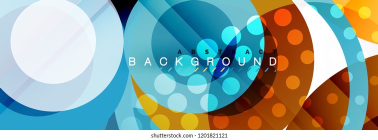 Composición geométrica coloreada abstracta - fondo de círculo multicolor, ilustración vectorial