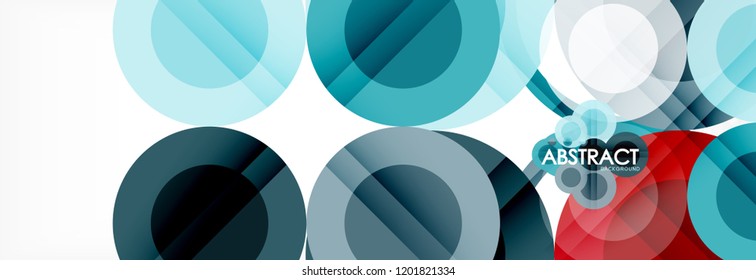 Composición geométrica coloreada abstracta - fondo de círculo multicolor, ilustración vectorial