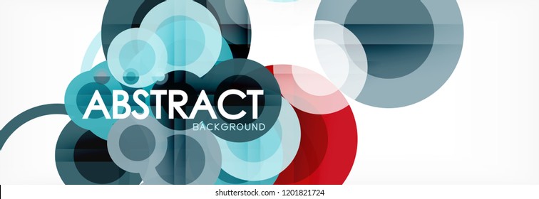 Abstract colorful geometric composition - multicolored circle background, vector illustration