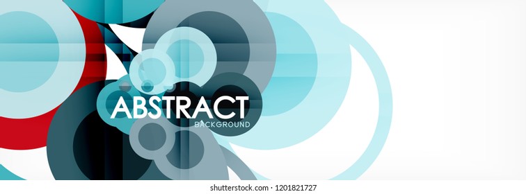 Abstract colorful geometric composition - multicolored circle background, vector illustration