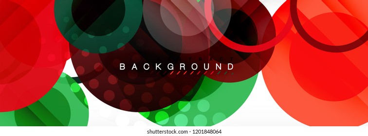 Abstract colorful geometric composition - multicolored circle background, vector illustration