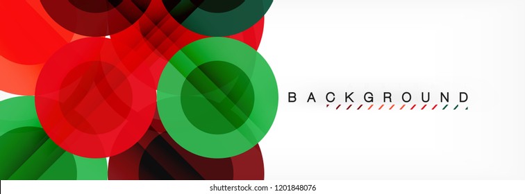 Composición geométrica coloreada abstracta - fondo de círculo multicolor, ilustración vectorial