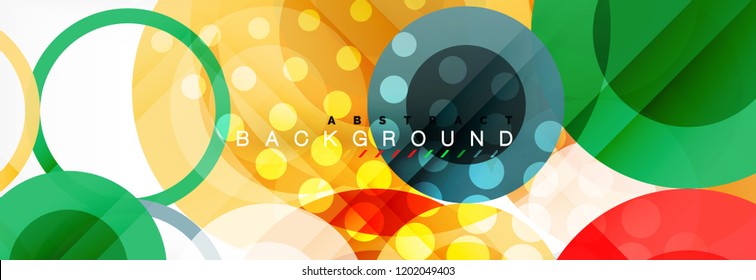 Abstract colorful geometric composition - multicolored circle background, vector illustration