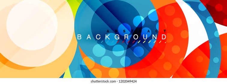 Abstract colorful geometric composition - multicolored circle background, vector illustration