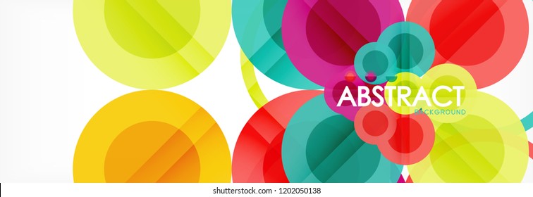 Abstract colorful geometric composition - multicolored circle background, vector illustration