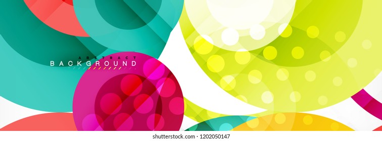 Abstract colorful geometric composition - multicolored circle background, vector illustration