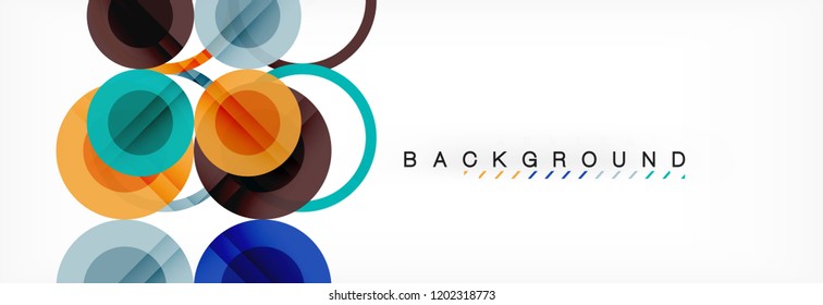Abstract colorful geometric composition - multicolored circle background, vector illustration