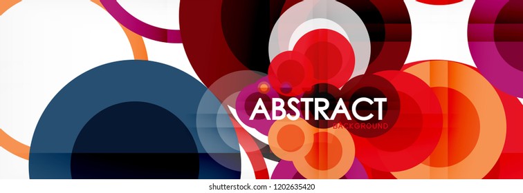 Abstract colorful geometric composition - multicolored circle background, vector illustration