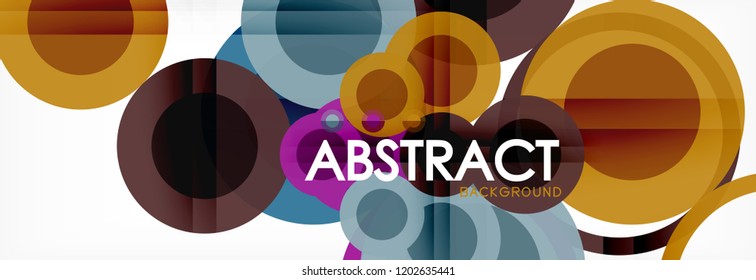 Composición geométrica coloreada abstracta - fondo de círculo multicolor, ilustración vectorial