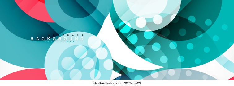 Abstract colorful geometric composition - multicolored circle background, vector illustration