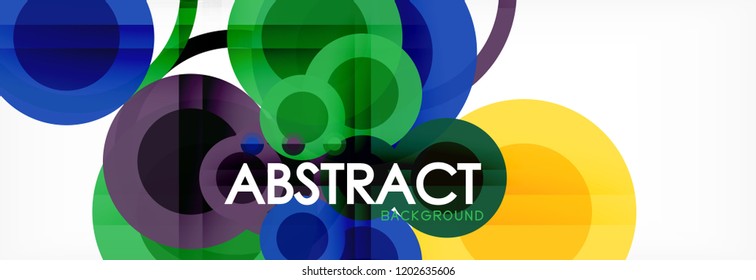 Abstract colorful geometric composition - multicolored circle background, vector illustration