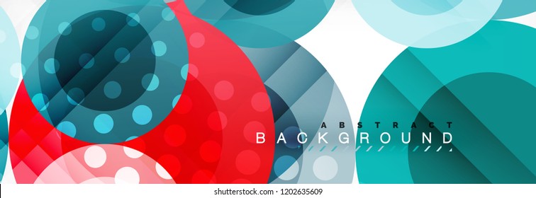 Composição geométrica colorida abstrata - fundo de círculo multicolorido, ilustração vetorial