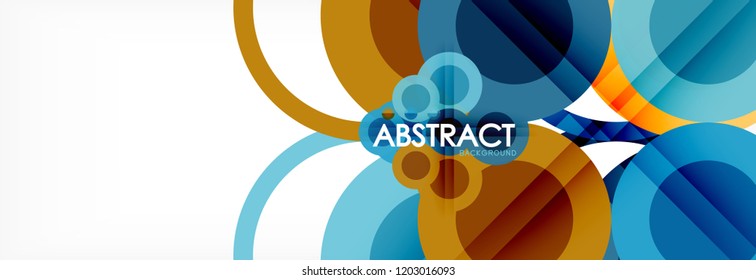 Composição geométrica colorida abstrata - fundo de círculo multicolorido, ilustração vetorial
