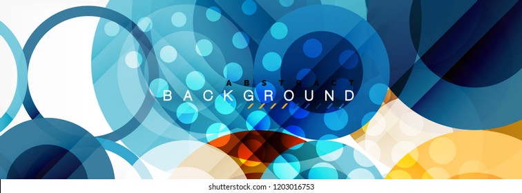 Composición geométrica coloreada abstracta - fondo de círculo multicolor, ilustración vectorial