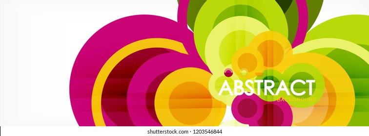 Composición geométrica coloreada abstracta - fondo de círculo multicolor, ilustración vectorial