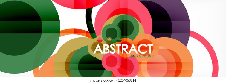 Abstract colorful geometric composition - multicolored circle background, vector illustration
