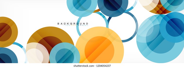 Composición geométrica coloreada abstracta - fondo de círculo multicolor, ilustración vectorial