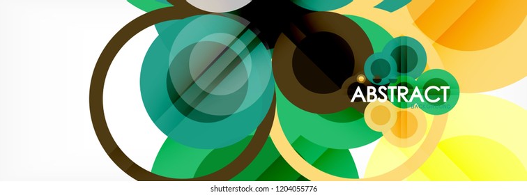Abstract colorful geometric composition - multicolored circle background, vector illustration